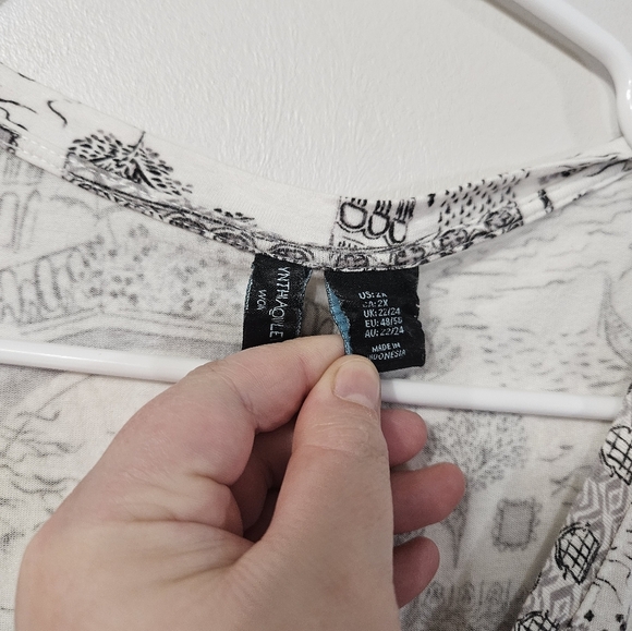 Cynthia Rowley Women's Plus Size White Graphic Top! - Picture 3 of 6